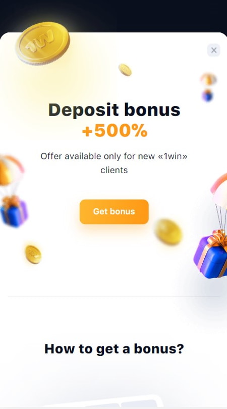 500% 1Win Casino bonus